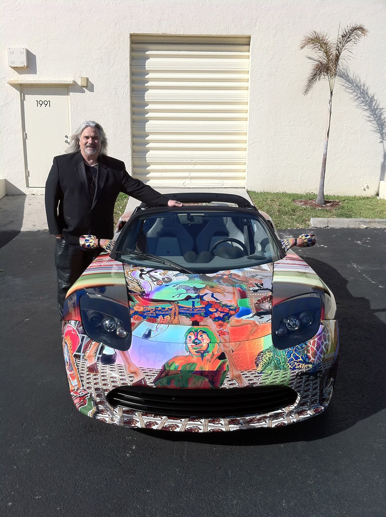2011 Tesla Roadster Art Car by Laurence Gartel