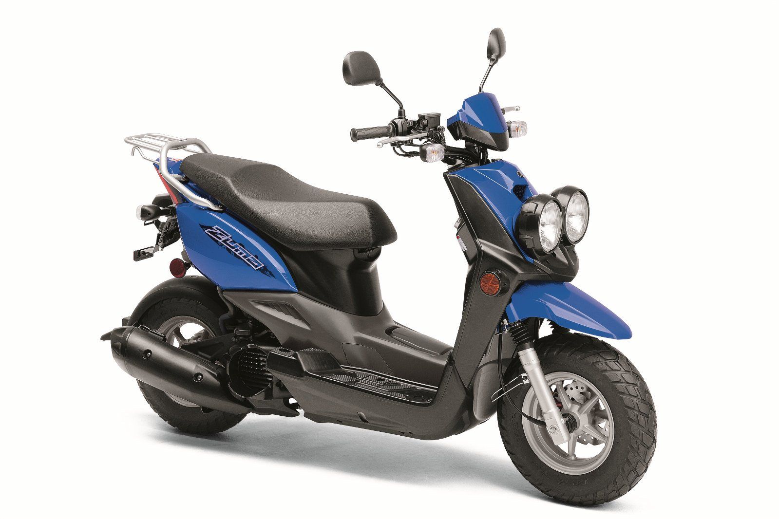 Black and Blue Yamaha Zuma 125 scooter
