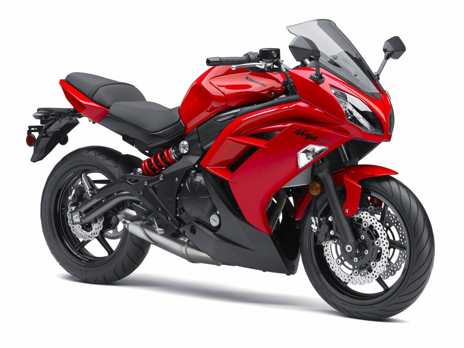 2012 Kawasaki Ninja 650 red on white background