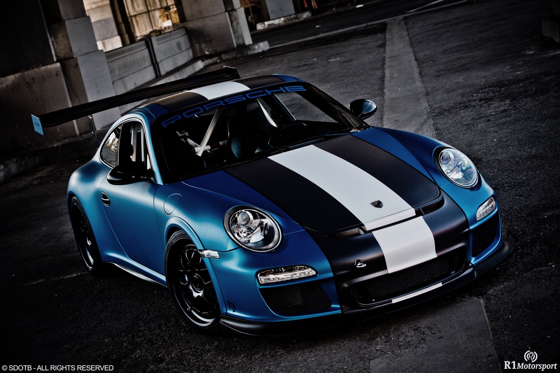 2012 Porsche GT3 RS Satin Blue by Royal Muffler