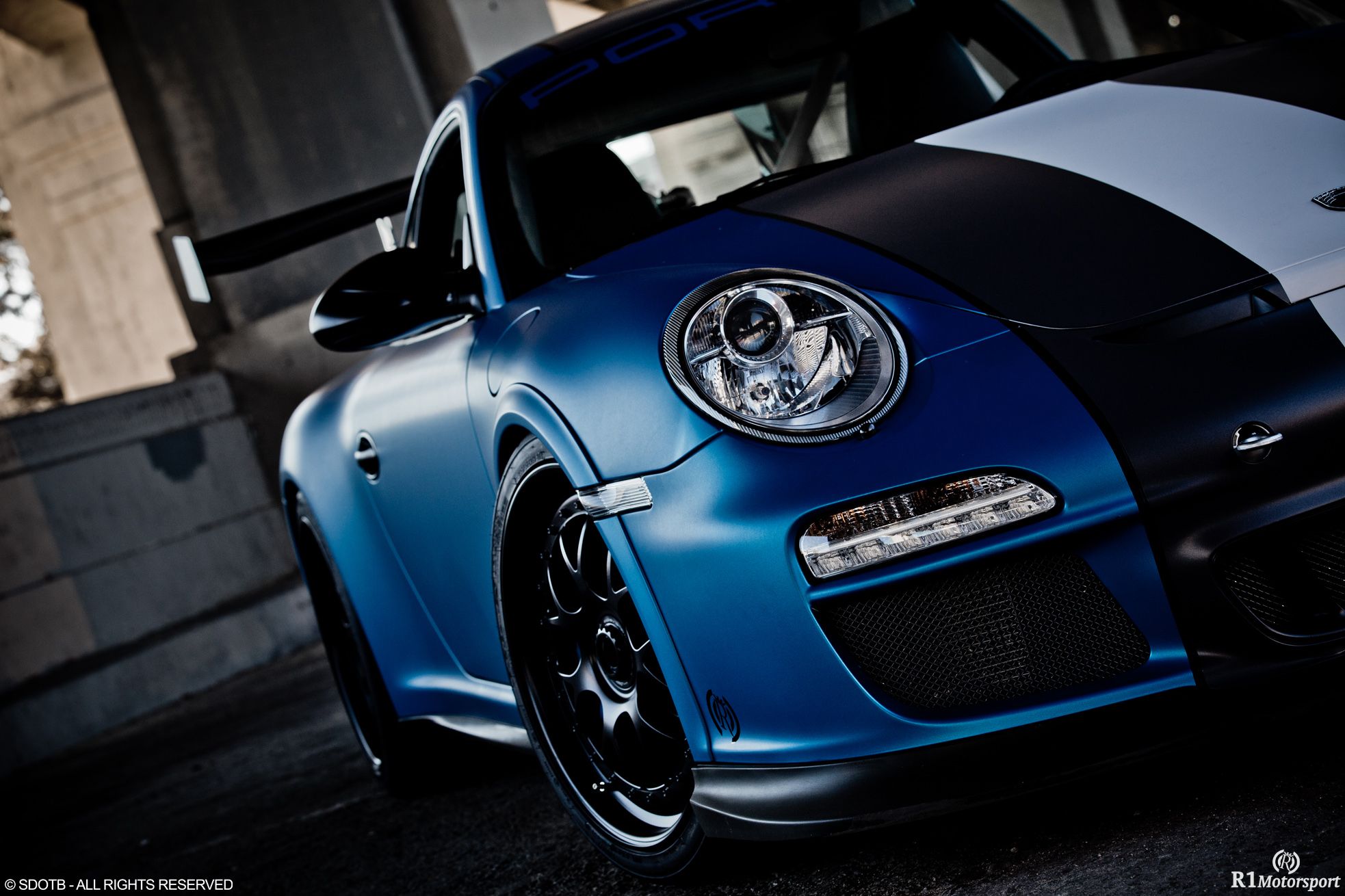 2012 Porsche GT3 RS Satin Blue by Royal Muffler