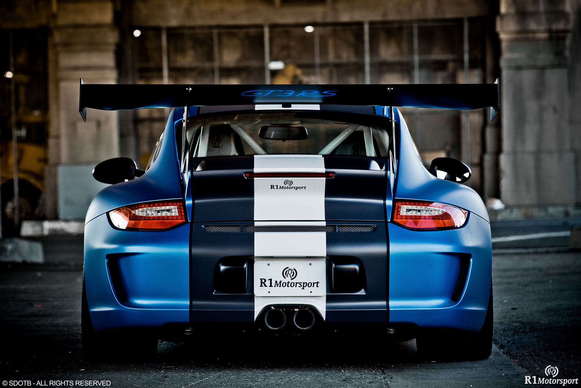 2012 Porsche GT3 RS Satin Blue by Royal Muffler