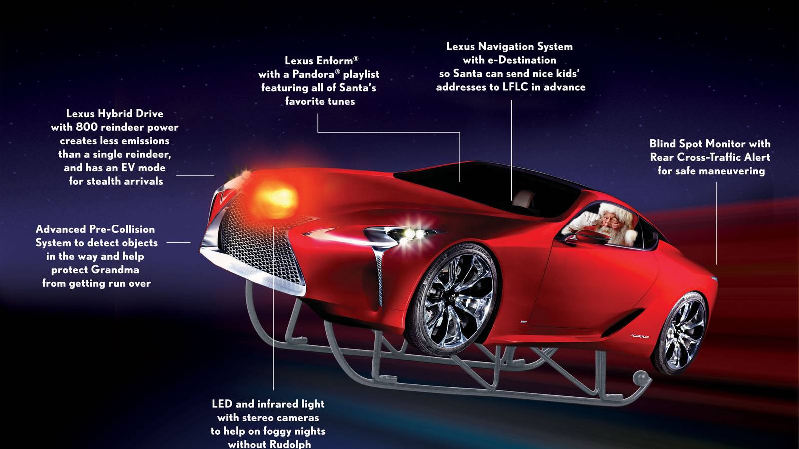 Santa's new ride: Lexus Flying Luxury Cruiser