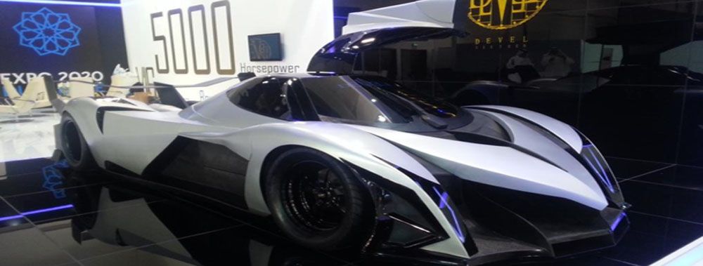 The 2014 Devel Sixteen at an auto show.