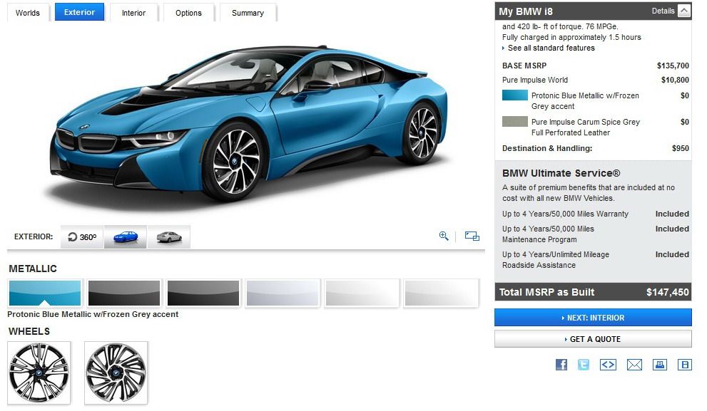 BMW i8 Configurator Goes Live