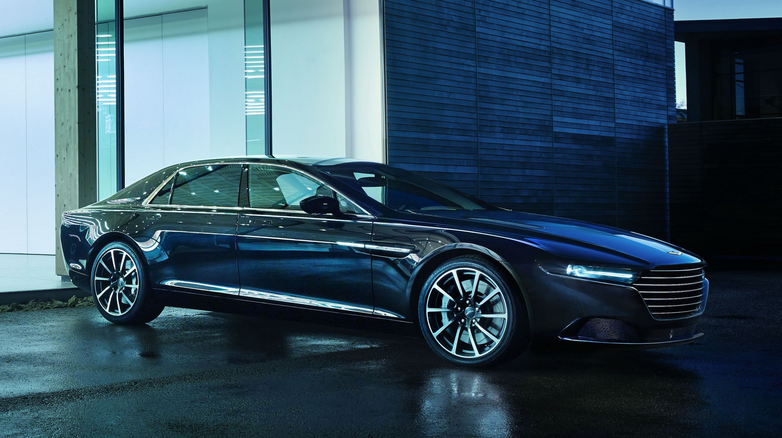 The Aston Martin Lagonda shows off its sexy skin.