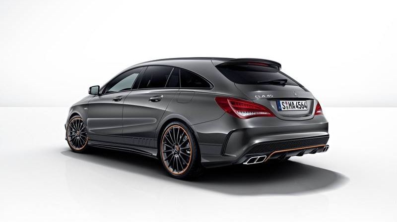  Mercedes broke its normal prtocol by releasing a special edition of its new CLA45 AMG Shooting Brake called the OrangeArt Edition instead of leading with an Edition 1. 