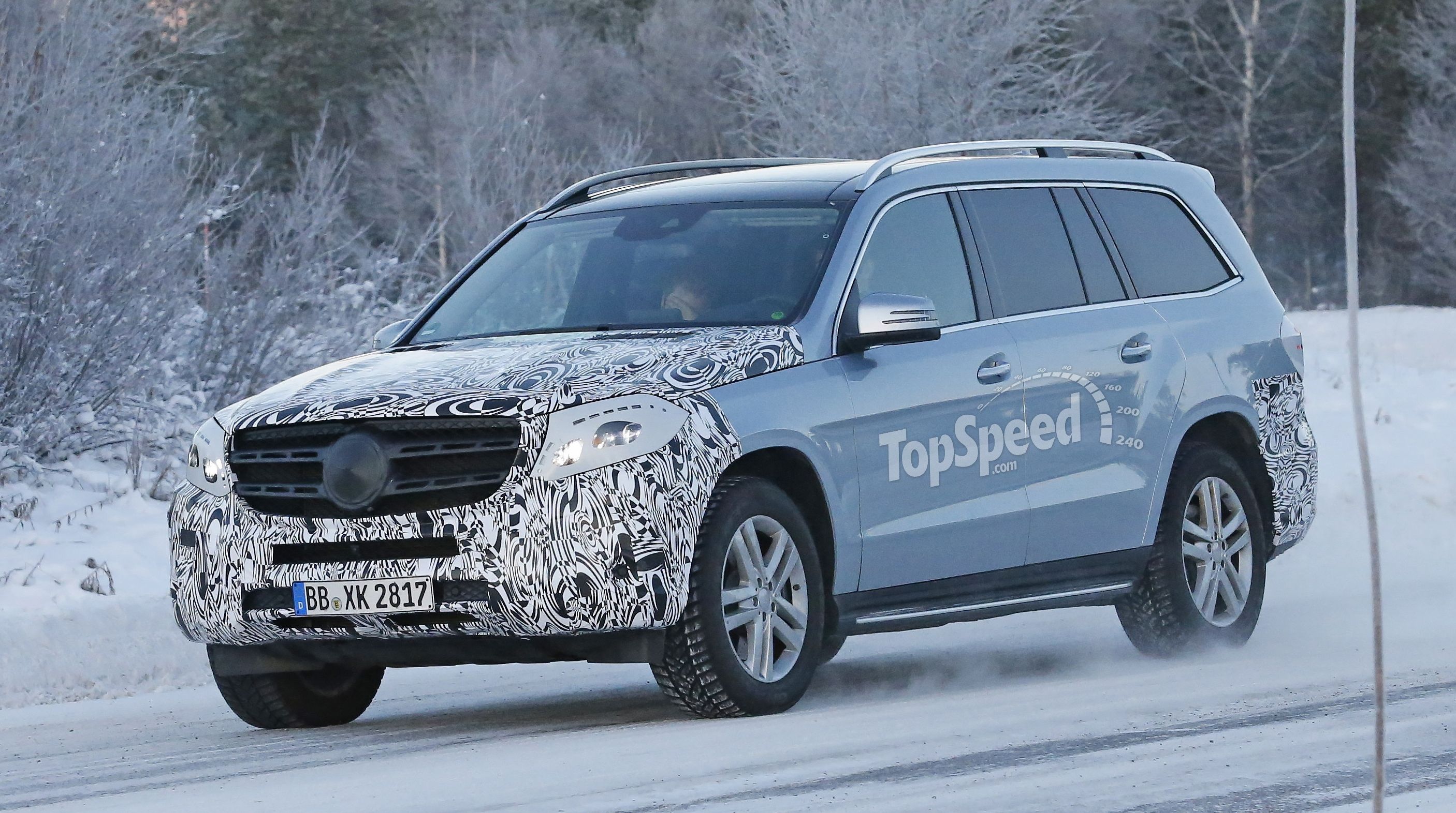  Our spy photographers caught the updated GLS out testing in the snow. Looks like we're ramping up to see it hit the show circuit any time now. 