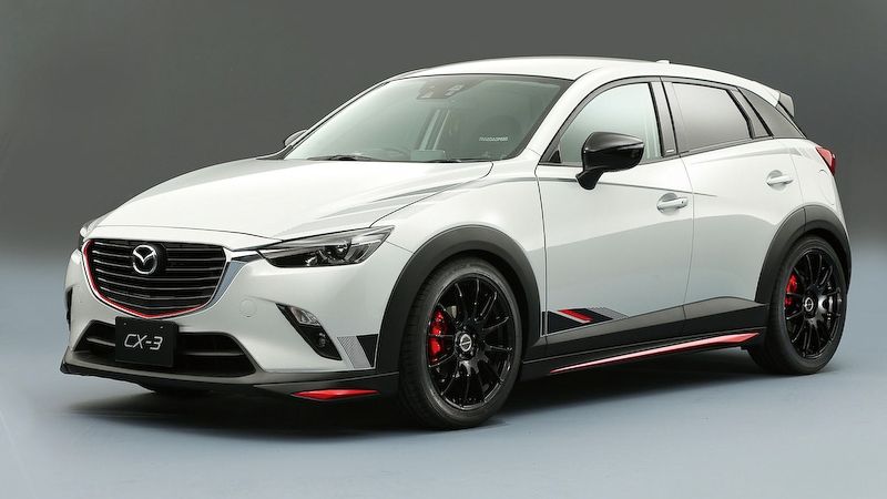  Mazda will debut a CX-3 Racing Concept with all sorts of body add-ons. It makes us wonder if Mazda has more sinister plans for the tiny hatchback. 