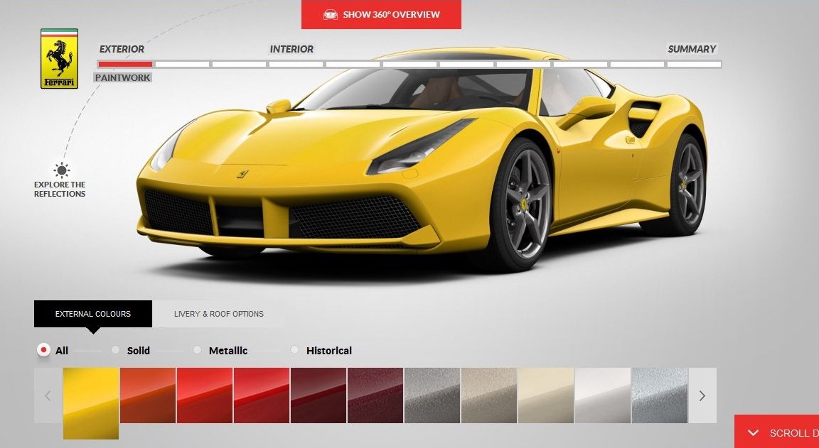 Ferrari 488 GTB Configurator Launched