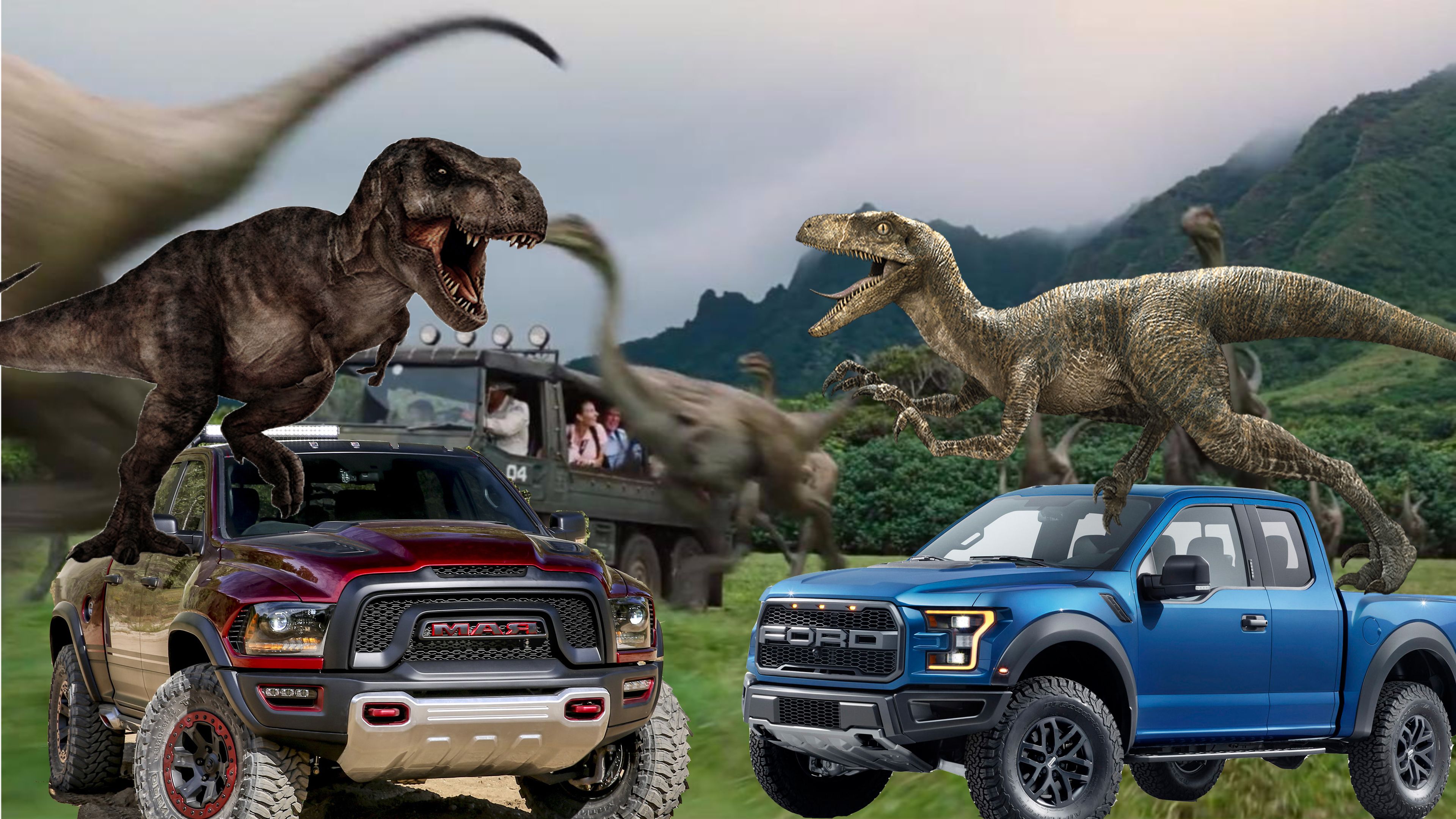 2017 Duel of the Dinos: Ford F-150 Raptor vs Ram TRX Concept