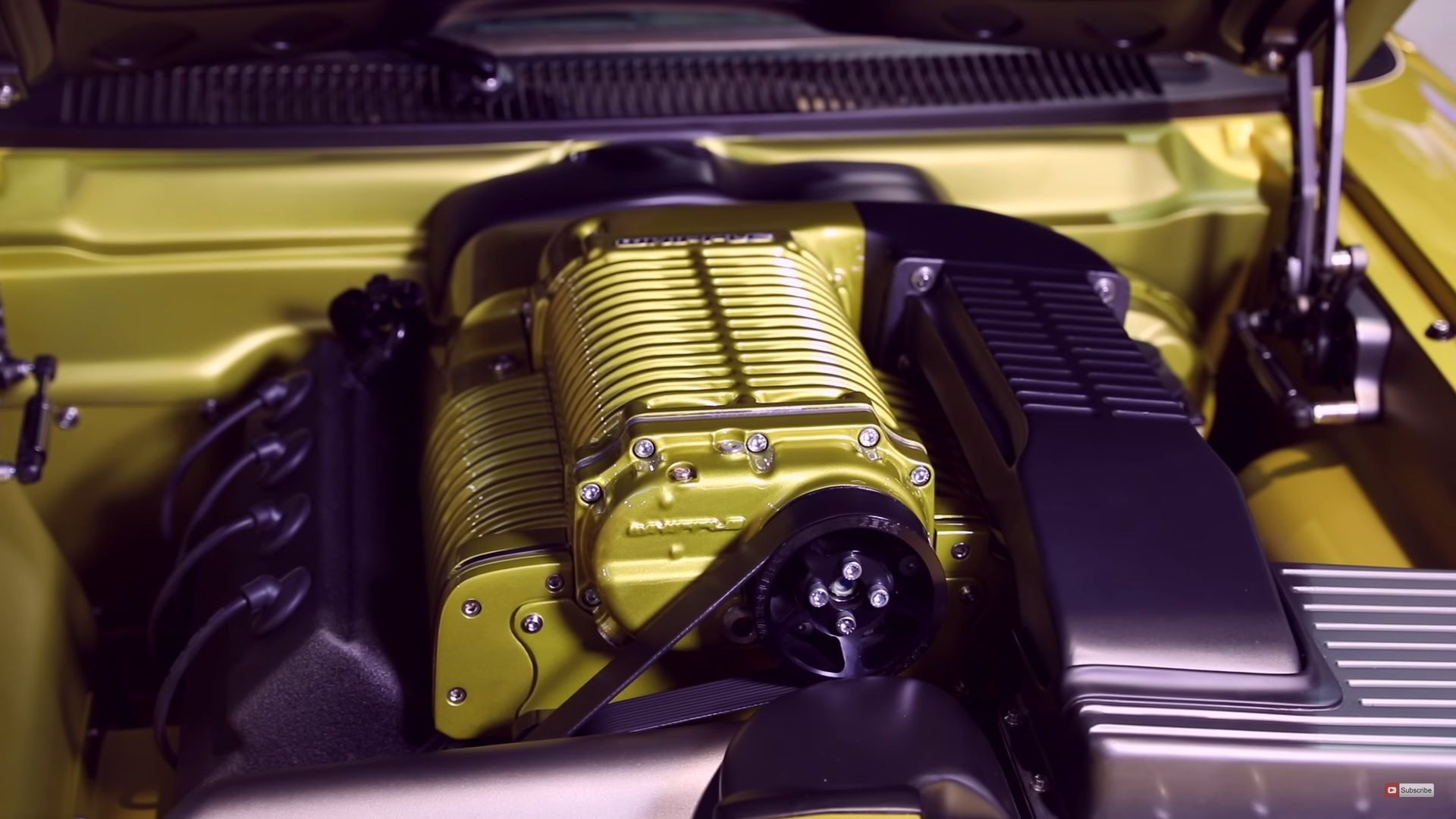 Modified Dodge Challenger Hellcat engine with 1,100 horsepower!