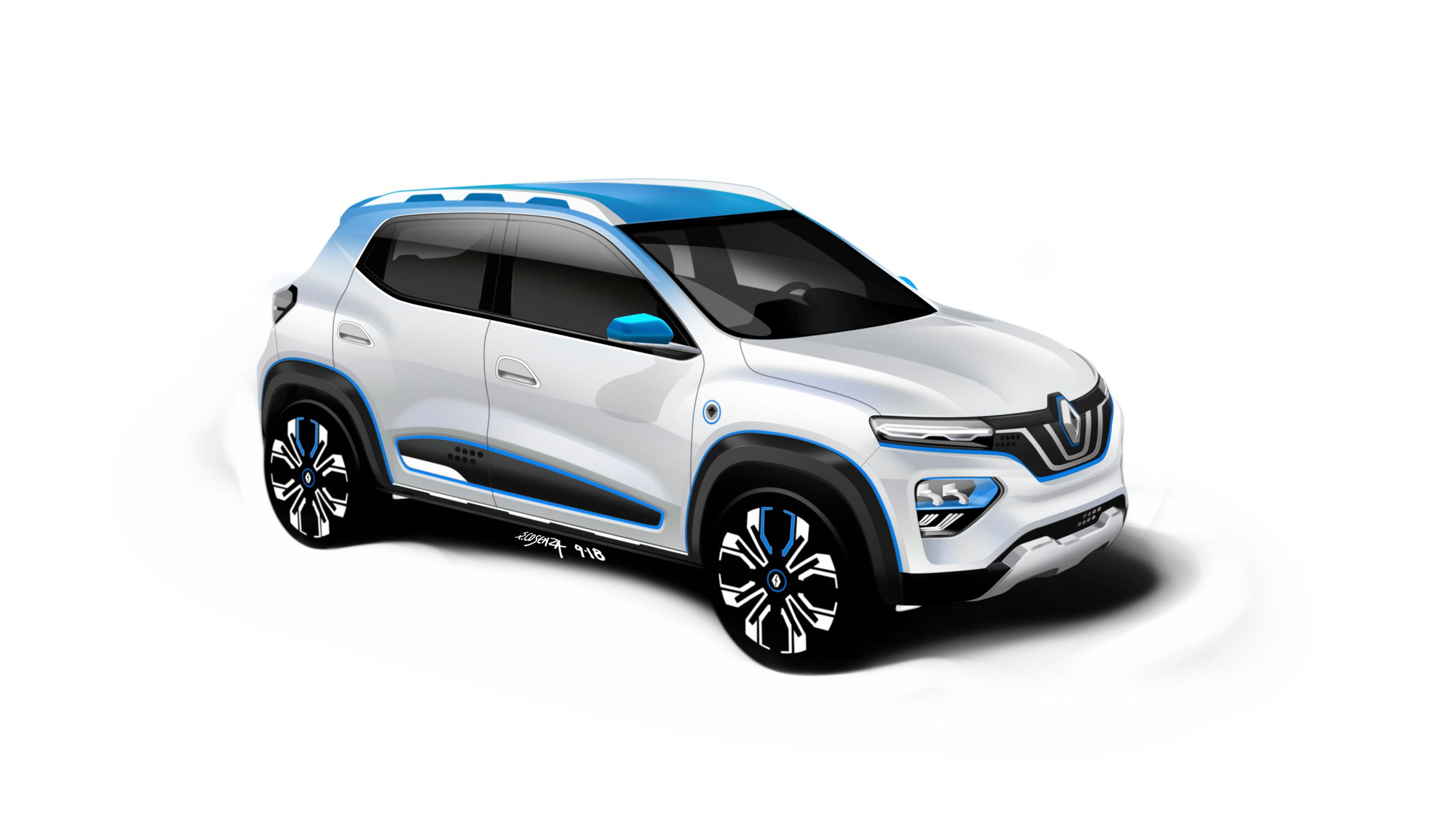 2018 Renault Shows Off a Baby Electric SUV that Goes by the Name K-ZE and Displays Some Future Technology
