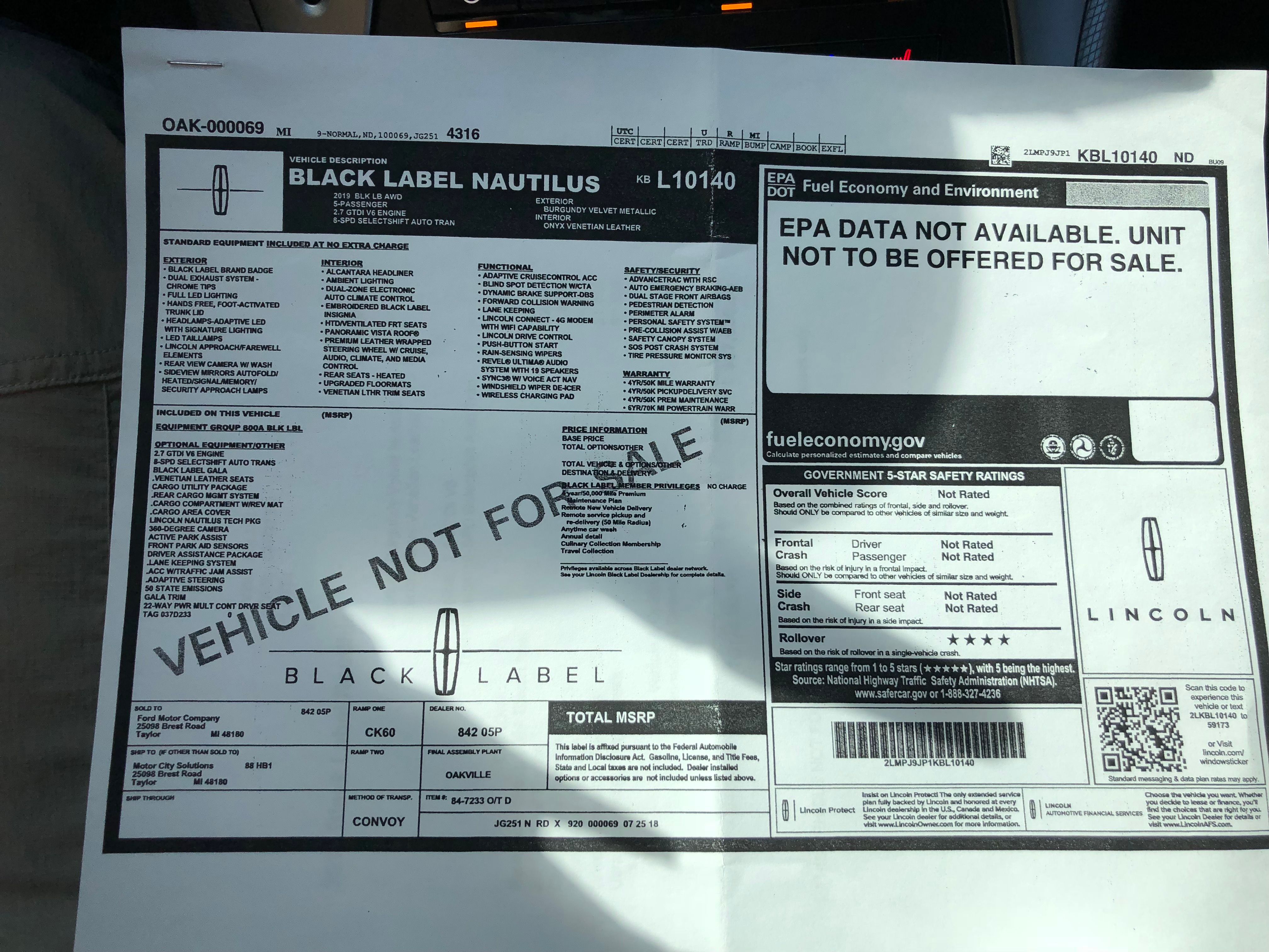 2019 2019 Lincoln Nautilus Black Label - Driven