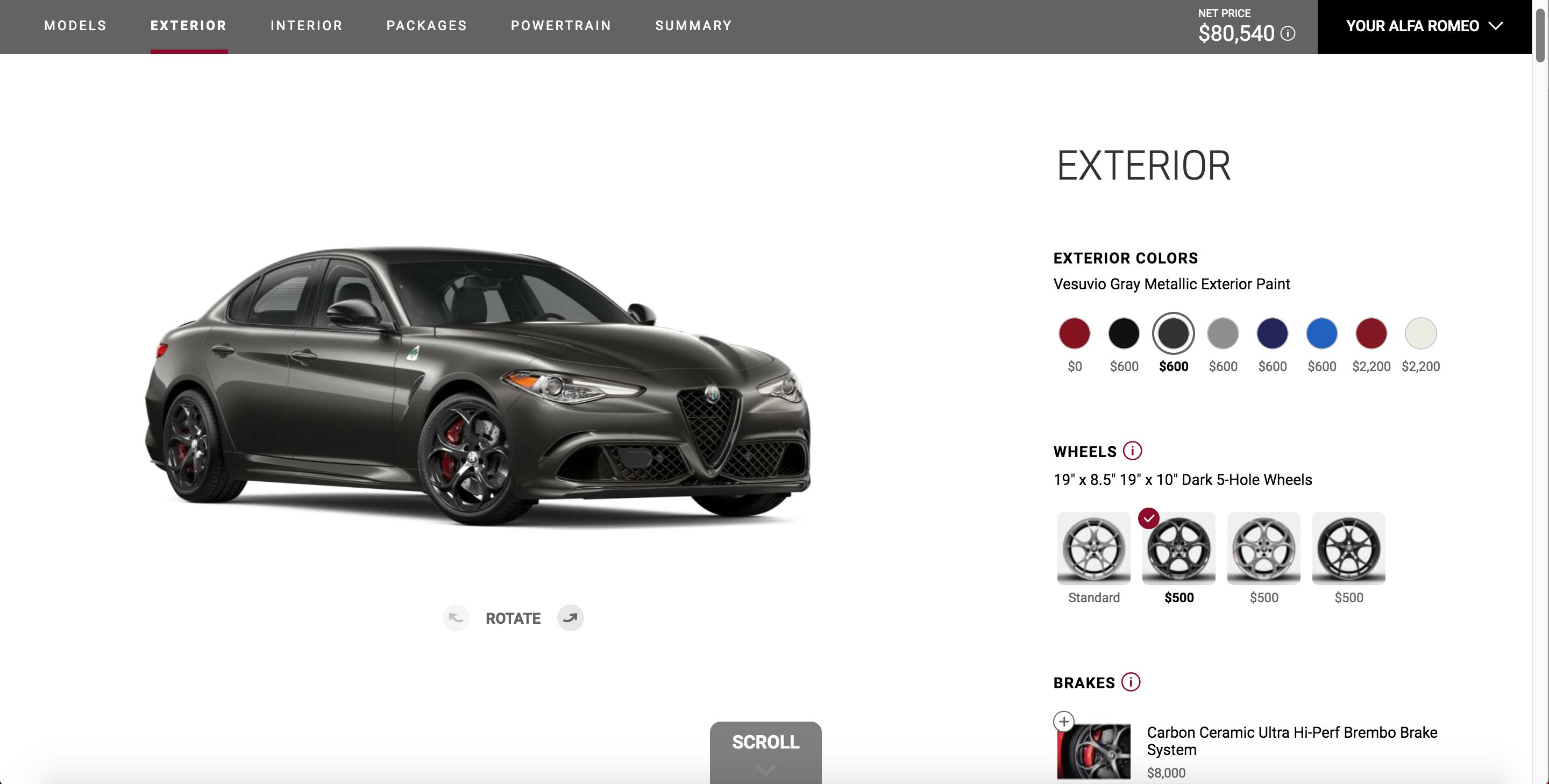 2019 - 2020  I Configured the 2019 Alfa Romeo Giulia Quadrifoglio NRing Edition and Saved 9 Grand