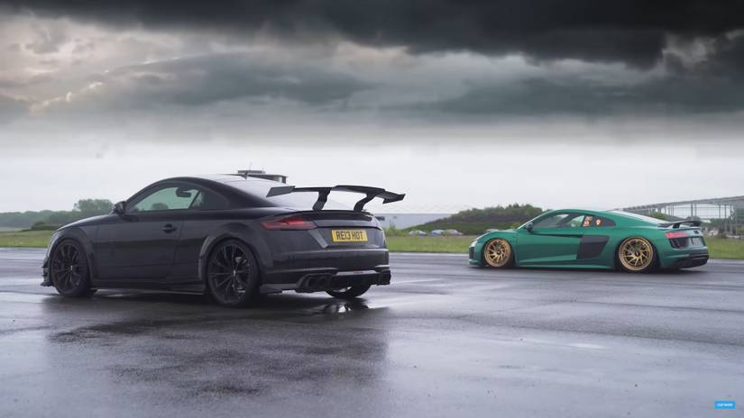 Kick Off Your Weekend By Watching an Audi R8 Take on an Audi TT RS-R