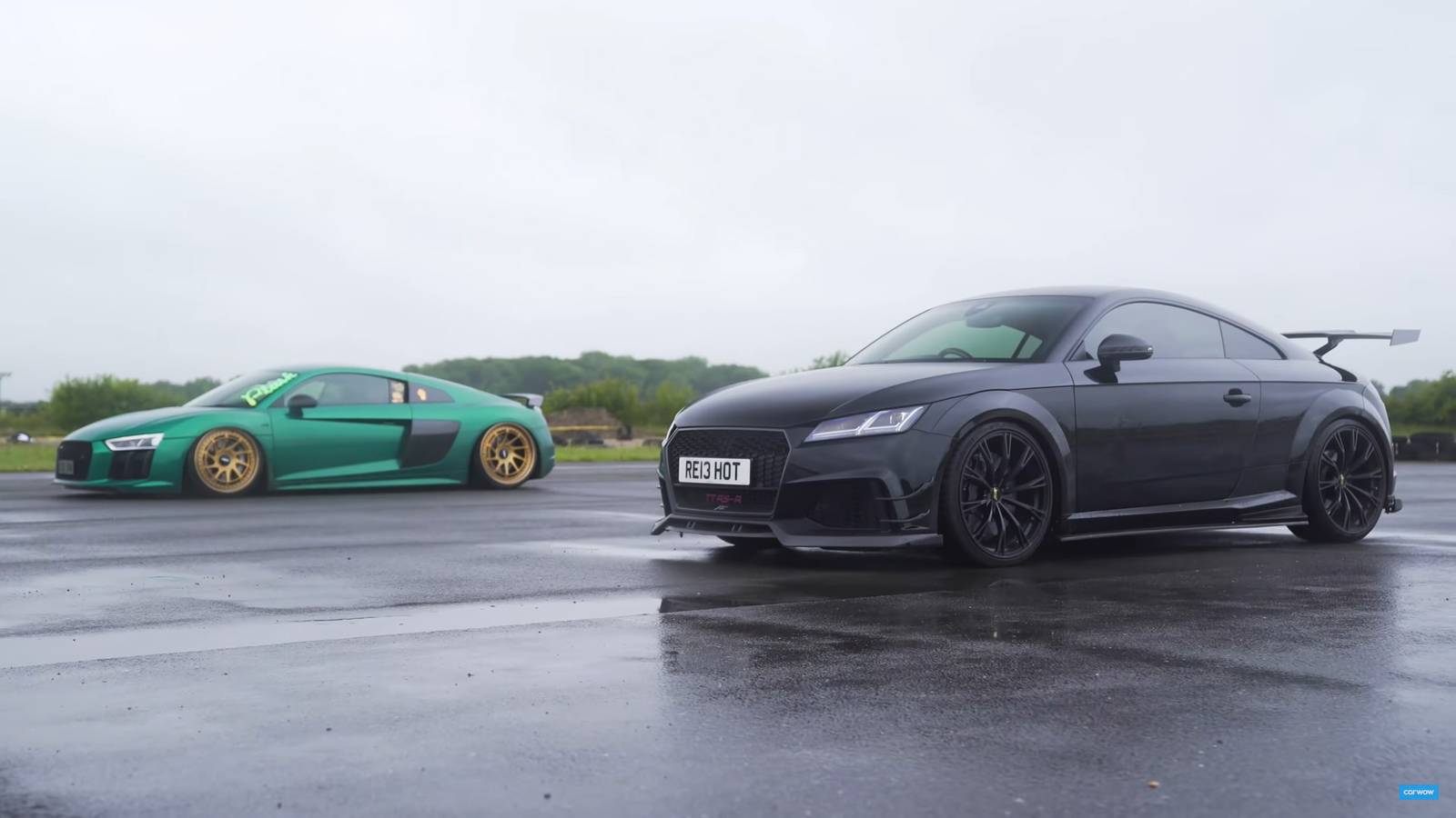 Kick Off Your Weekend By Watching an Audi R8 Take on an Audi TT RS-R