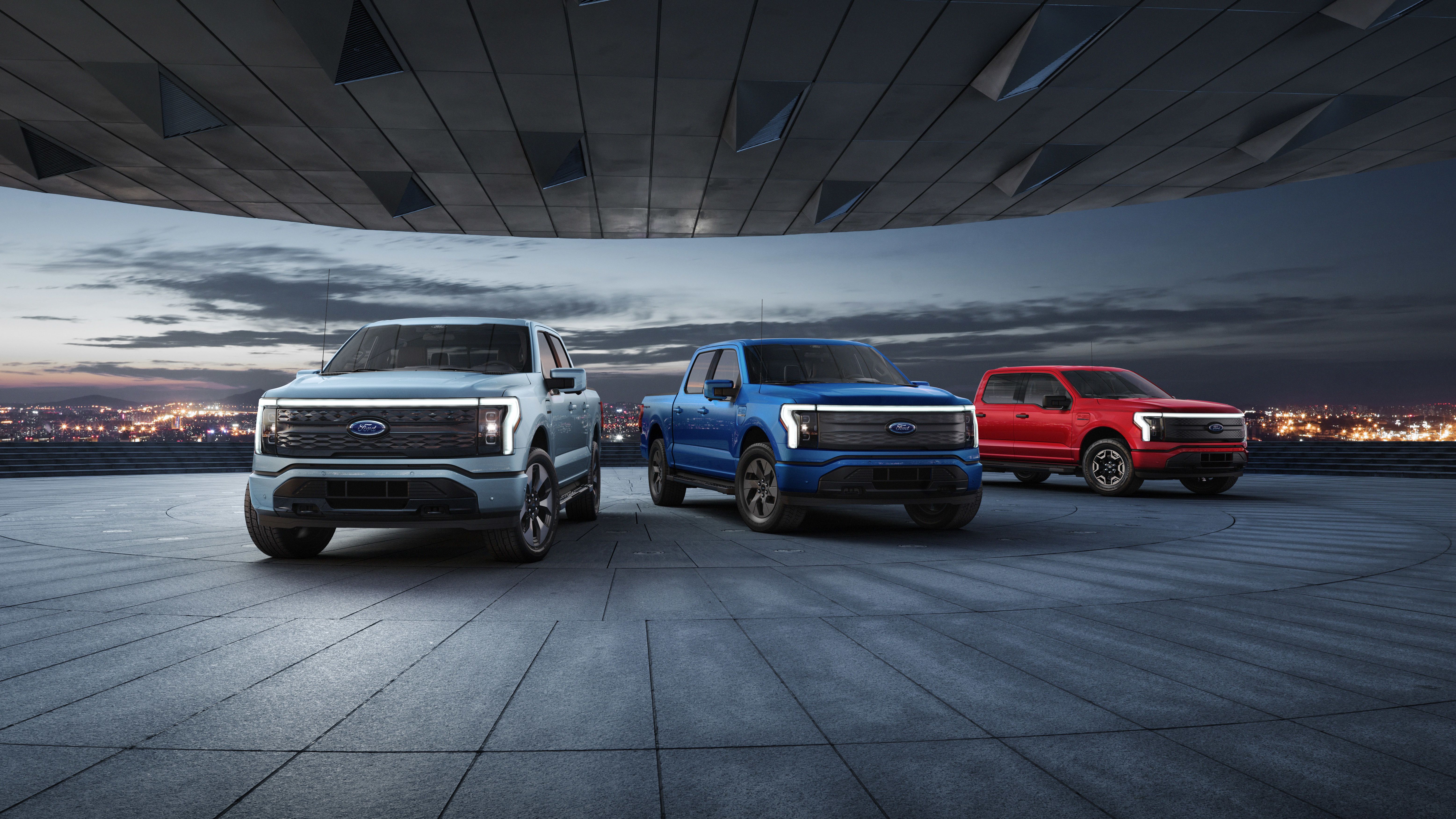 Ford F-150 Lightning Lineup Front End Shot