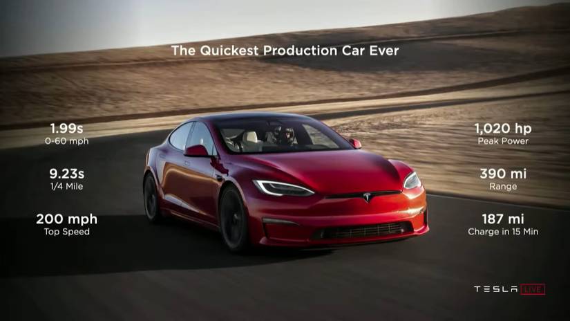 Model S Speed Tesla Model S Plaid Breaks Cover With 1,000 Horses and a $130,000 Price-Tag