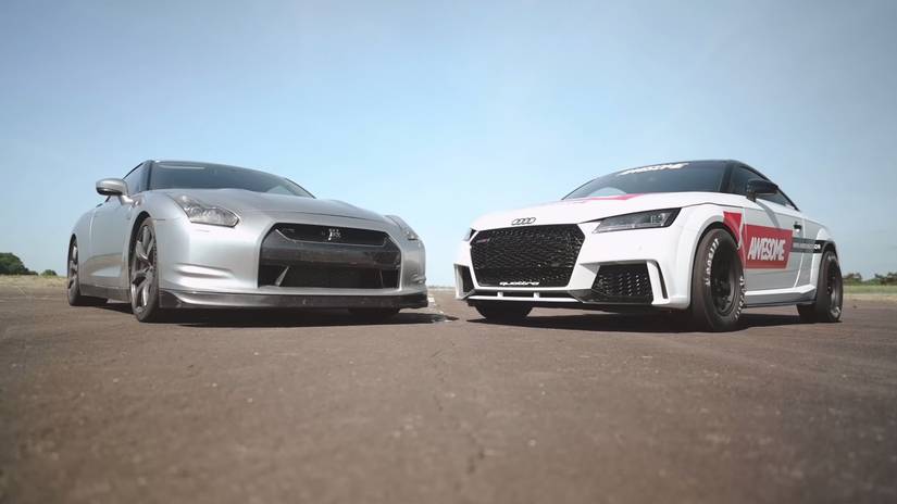 A Highly Modified Audi TTRS Picks On a 1,000 Horsepower Nissan GT-R