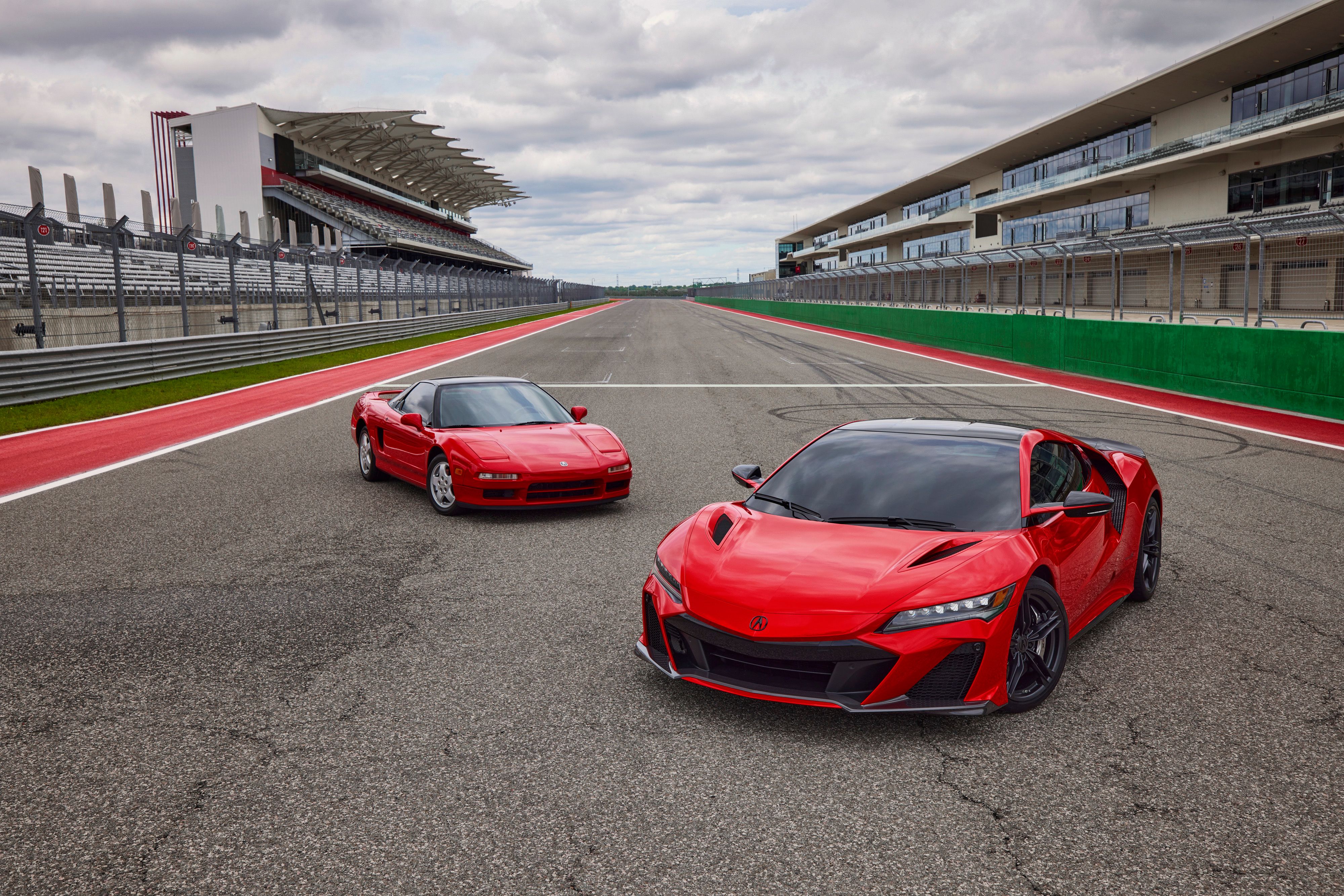 Red 2022 Acura NSX Type S on the track