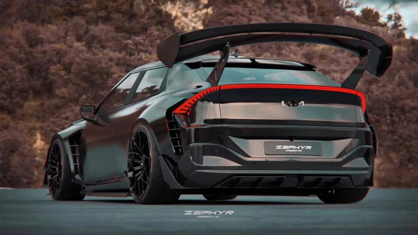 Rendering: The Kia EV6 GT Looks Mean With a Wide Body And Massive Wing