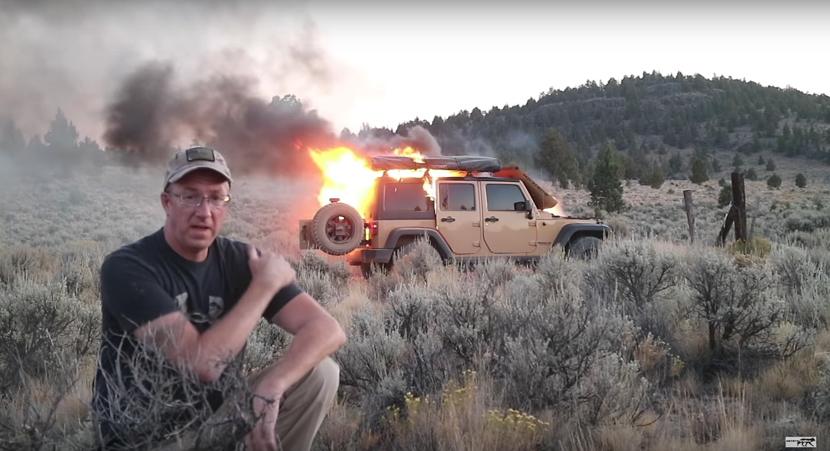 2019 Watch a Jeep Wrangler Get Burnt to a Crisp in the Desert