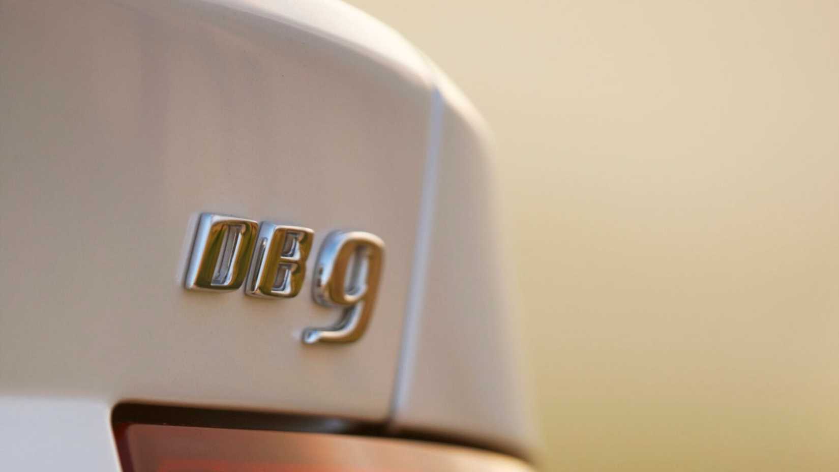 A shot of a 2008-2012 Aston Martin DB9 Coupe badge
