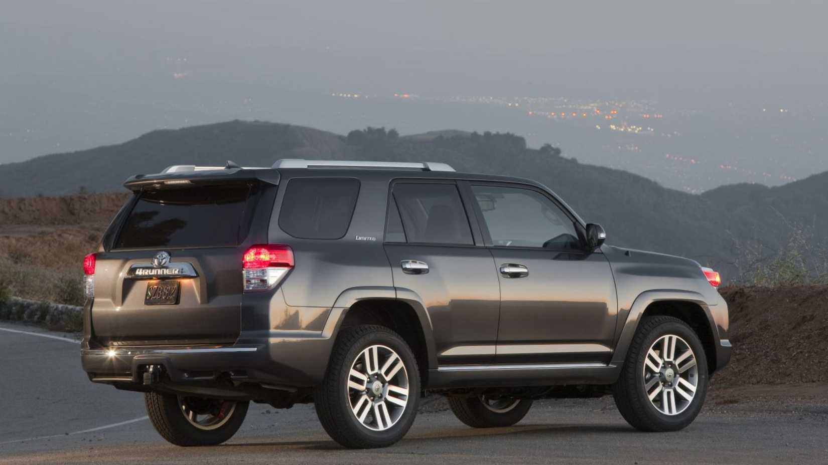 Rear 3/4 shot of a 2010 – 2013 Toyota 4Runner parked by the road