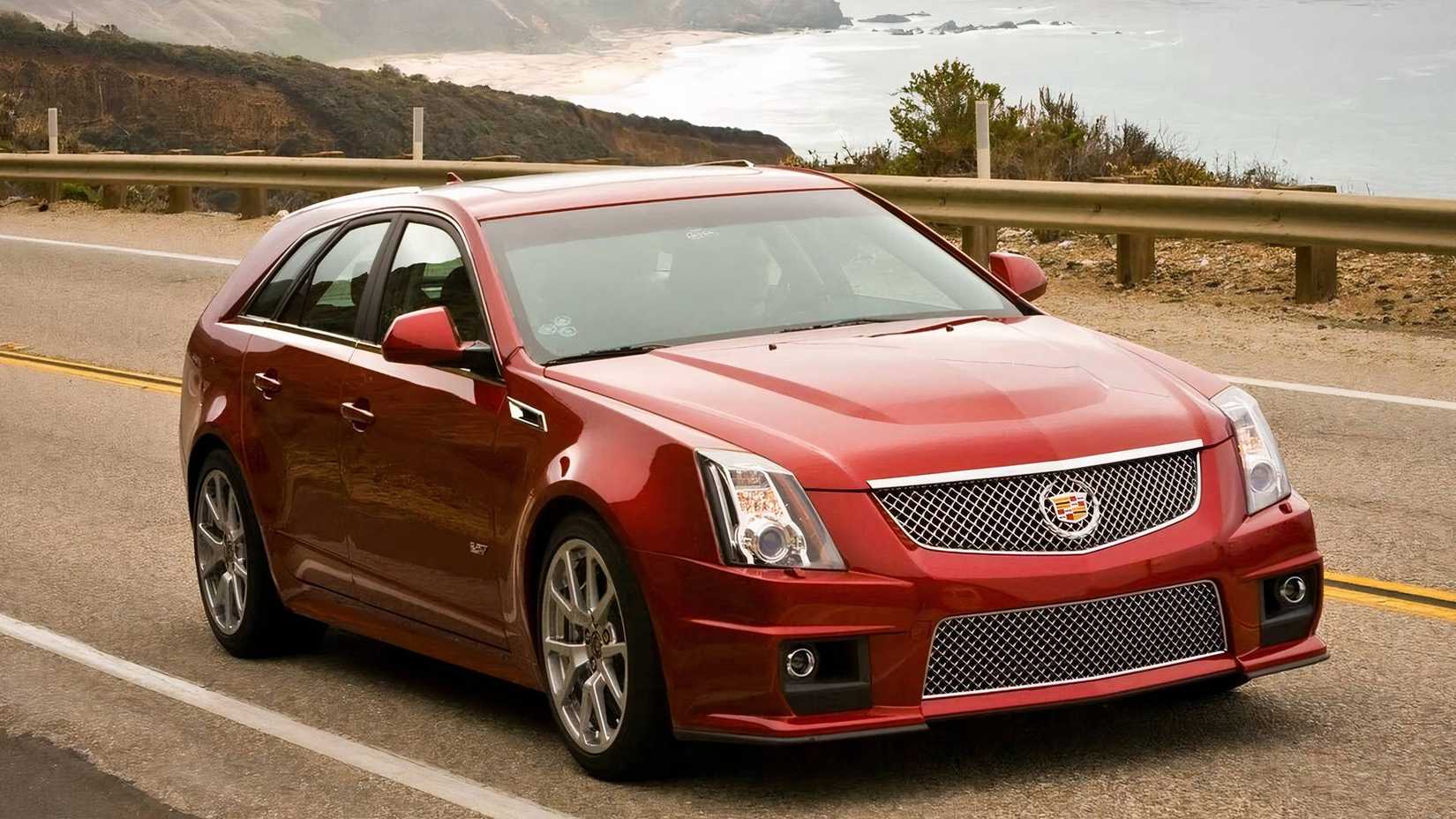 2011-2014 Cadillac CTS-V Wagon action shot on a mountain road