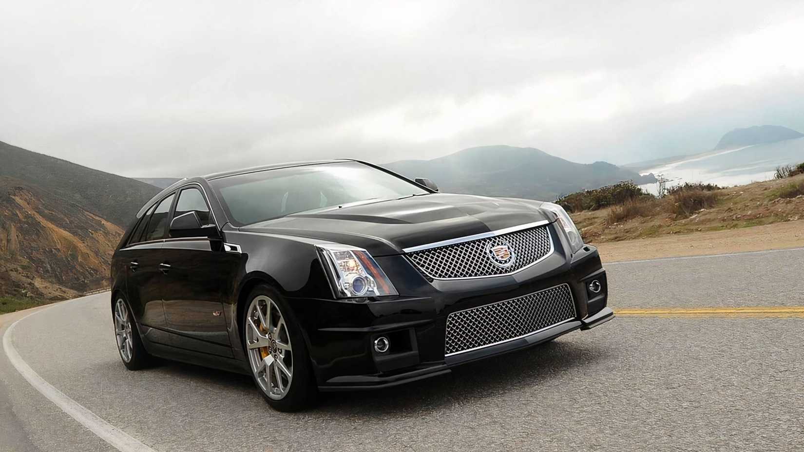 2011-2014 Cadillac CTS-V Wagon action shot on a mountain road