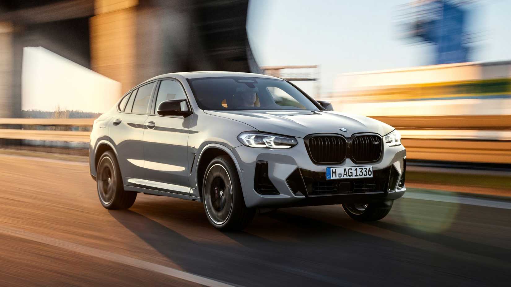 2025 BMW X4 front third quarter accelerating view