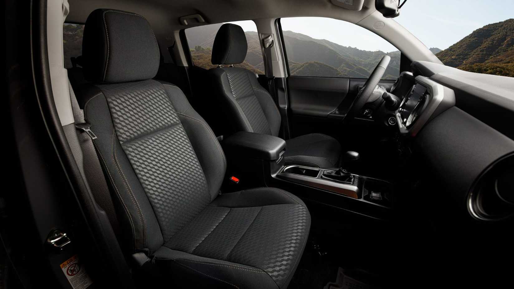 A look inside the cabin of a 2021 Toyota Tacoma