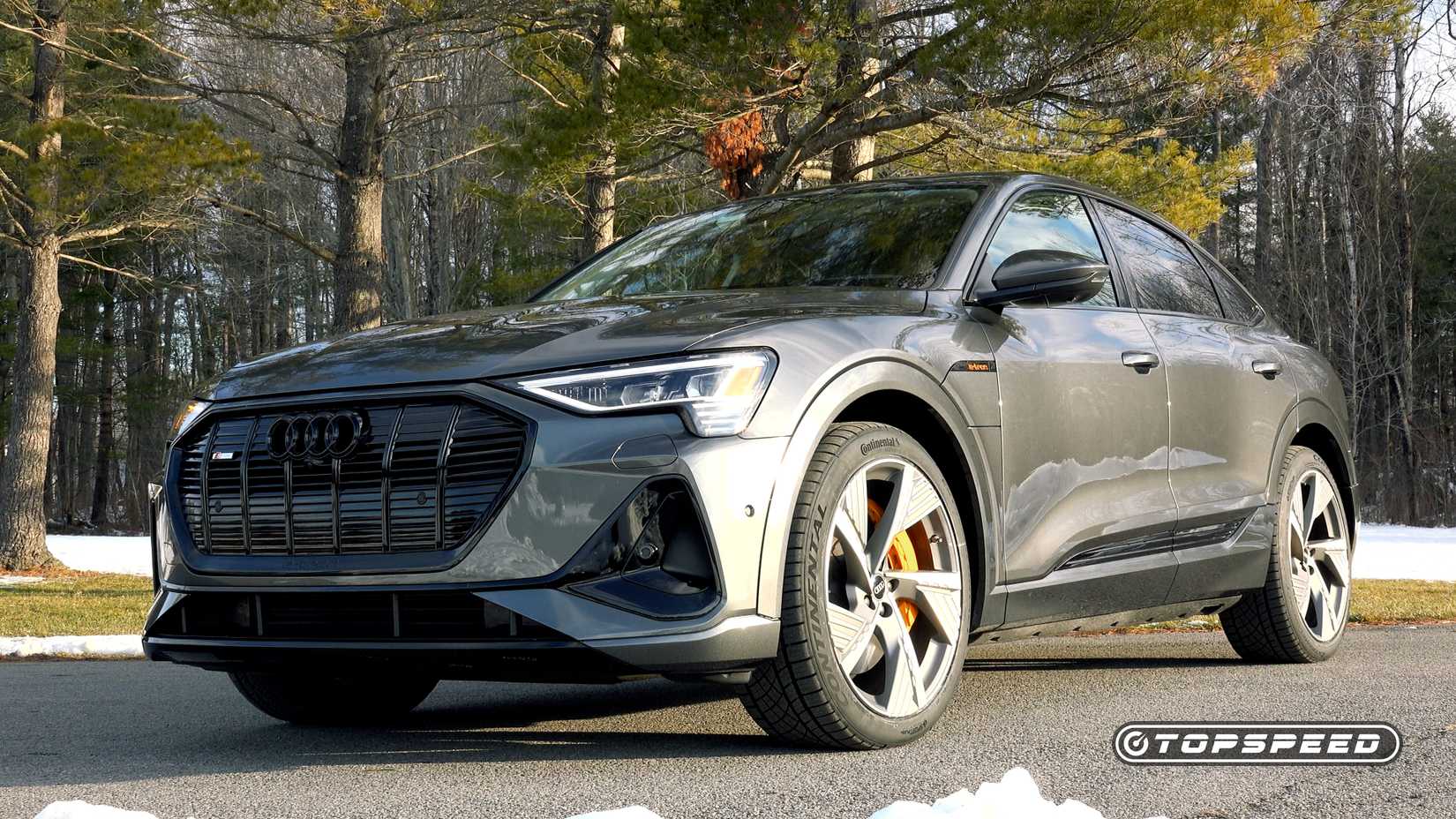 Daytona Gray e-tron Sportback front 3/4