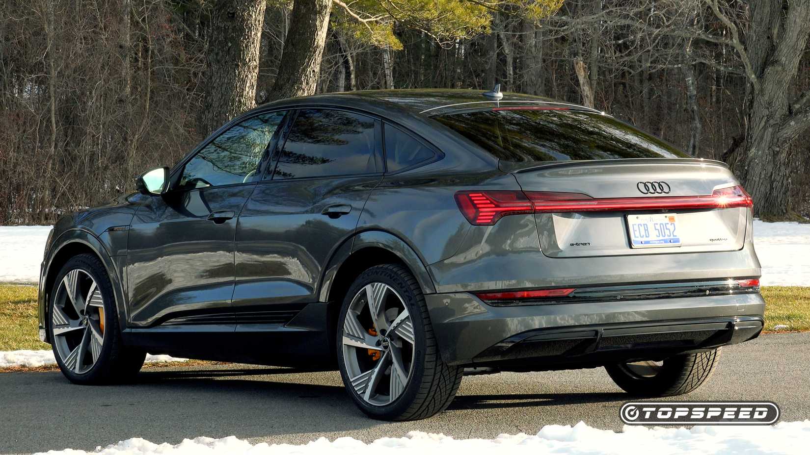 e-tron Sportback Daytona Gray rear 3/4