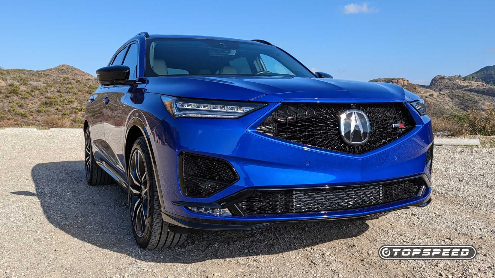 2022 Acura MDX Type S review Front shot parked on a dirt road