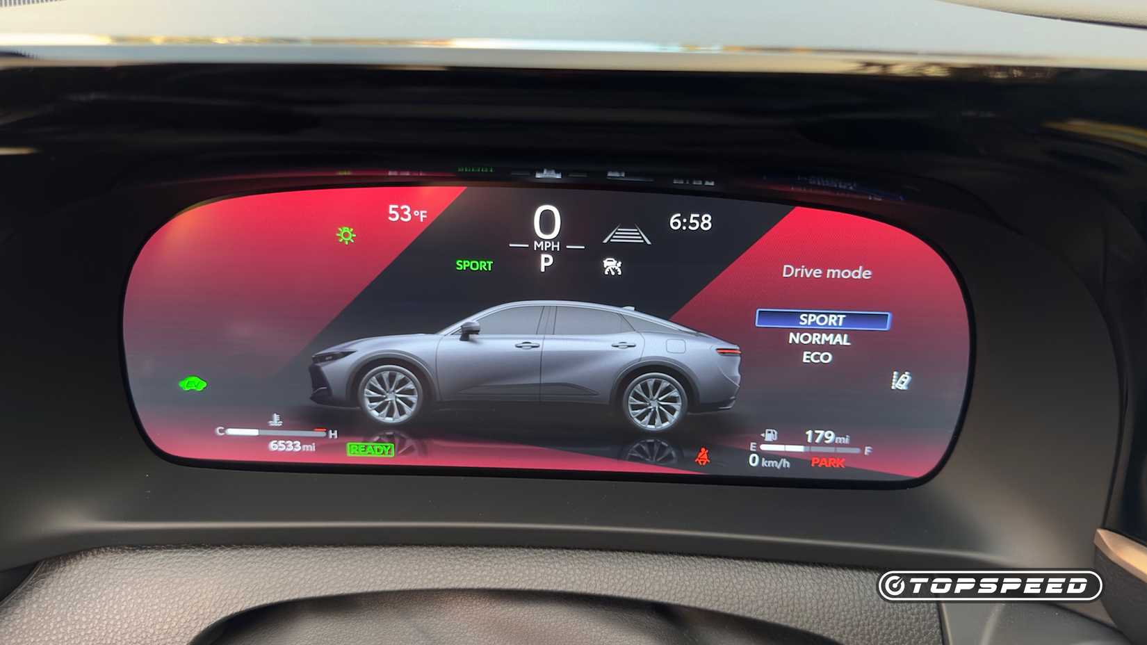 2024 Toyota Crown Limited interior shot of the Sport Mode Screen