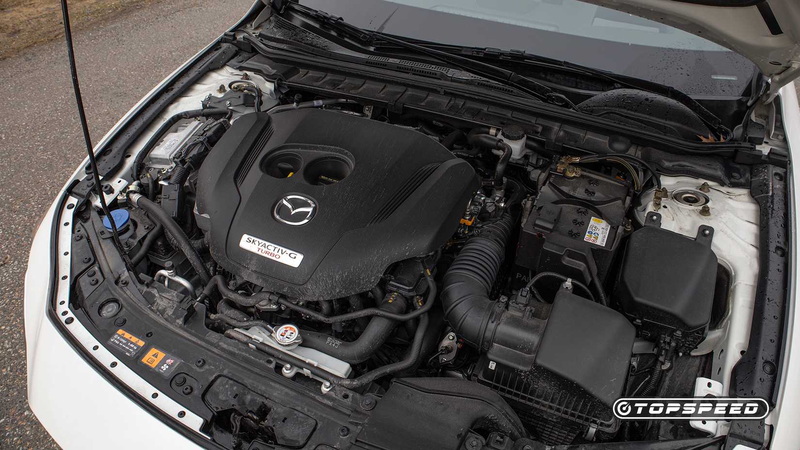 Overhead shot of a 2024 Mazda3 Turbo Engine