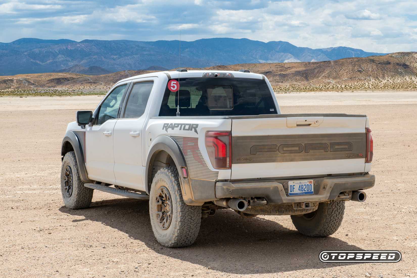 2024 Ford F-150 Raptor R rear in the desert
