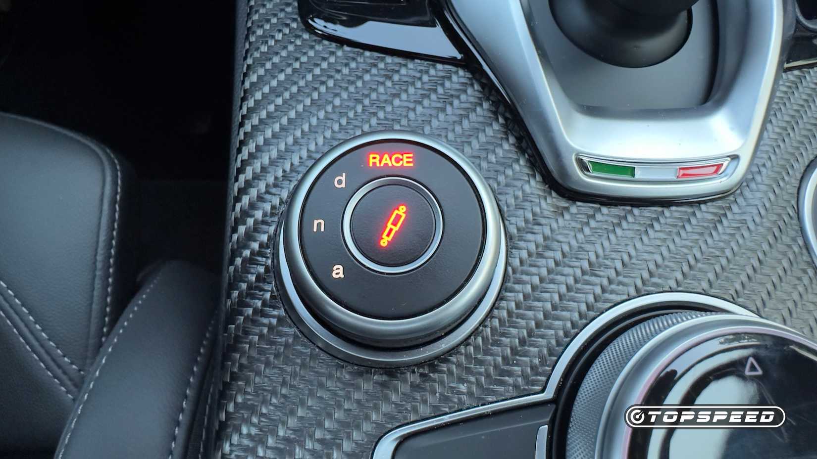 2024 Alfa Romeo Stelvio interior shot of the console