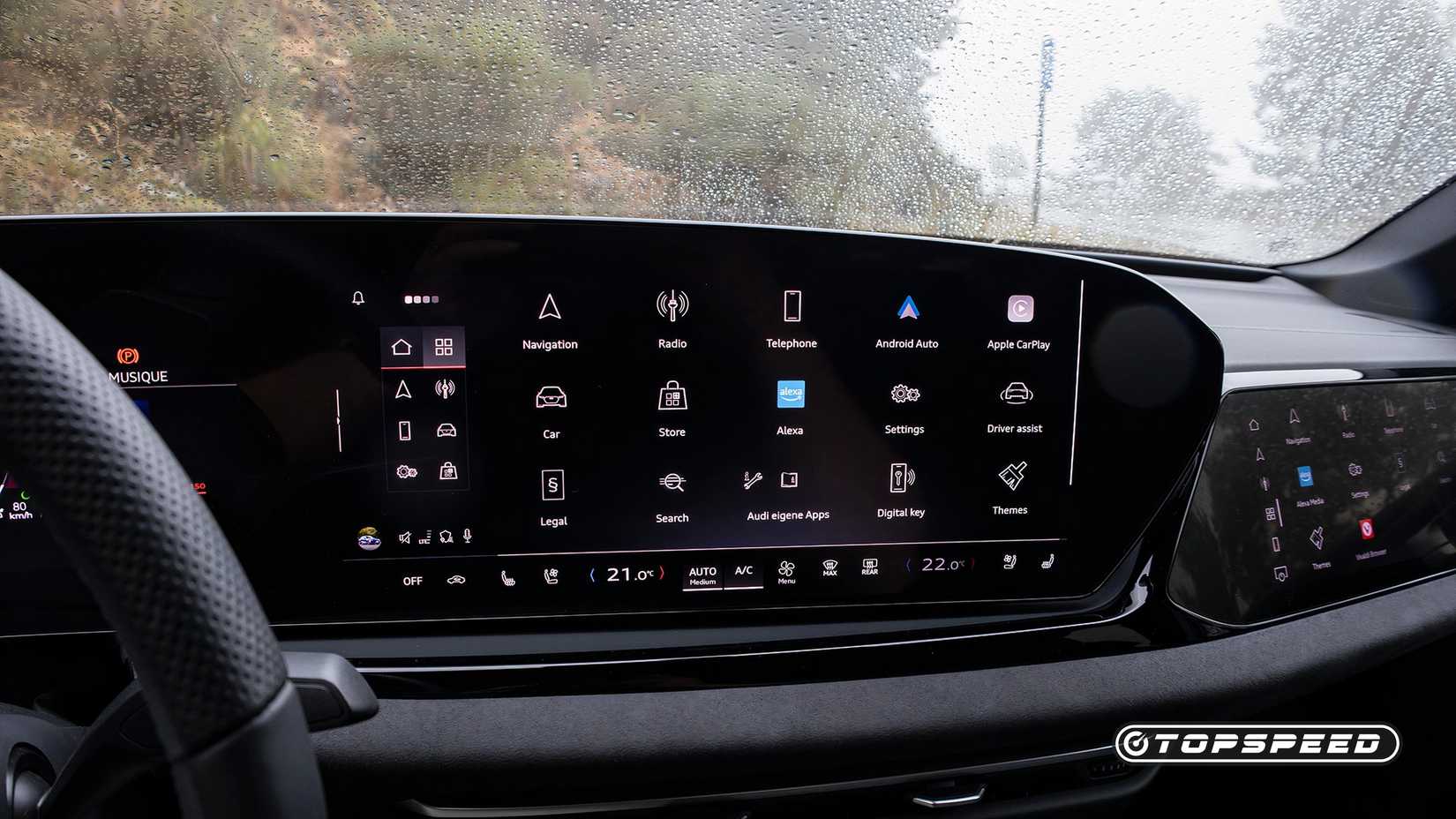 Interior shot of a 2025 Audi S5 showing screen
