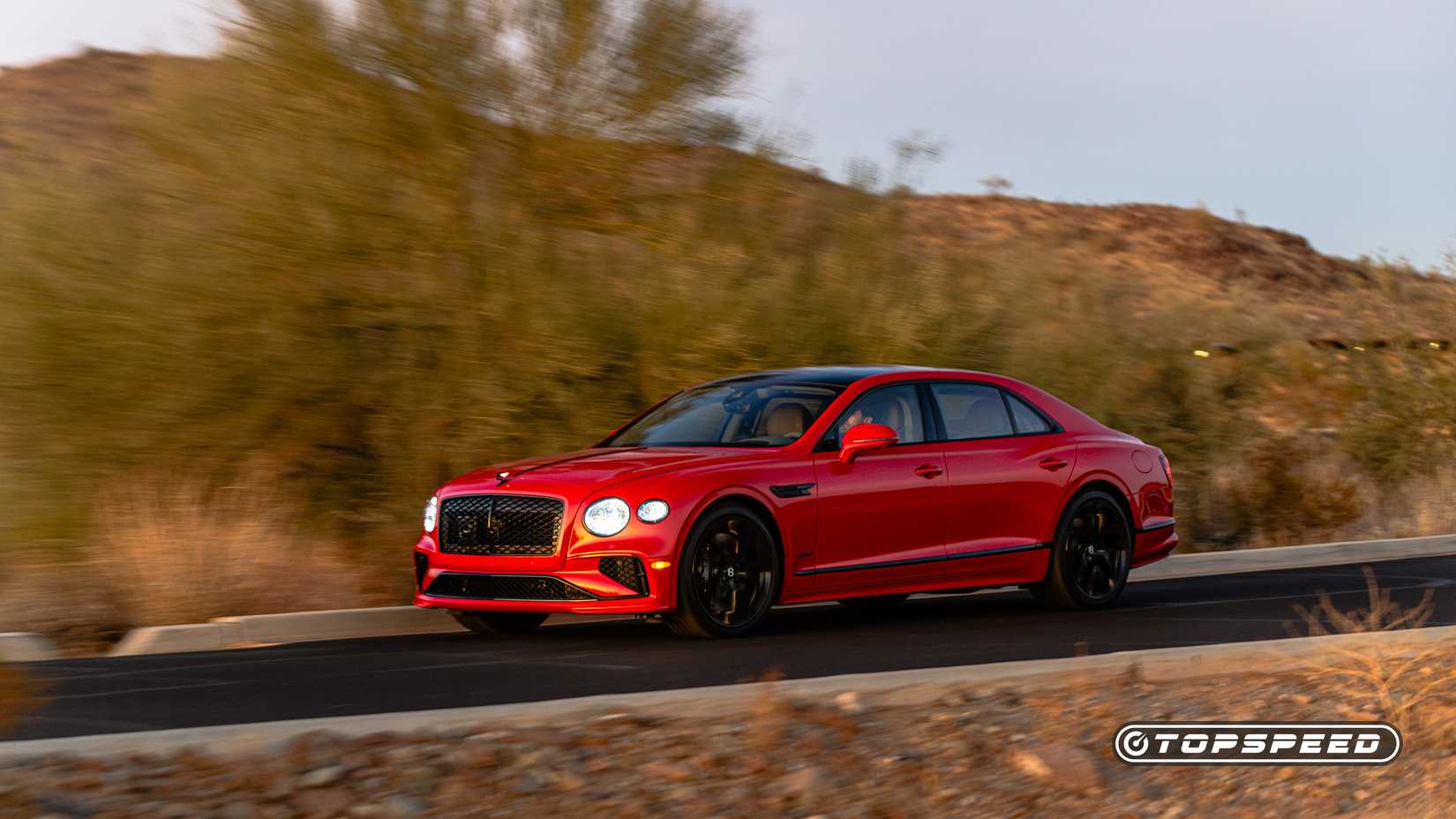 2025 Bentley Flying Spur Speed In Motion At Sunset (4)