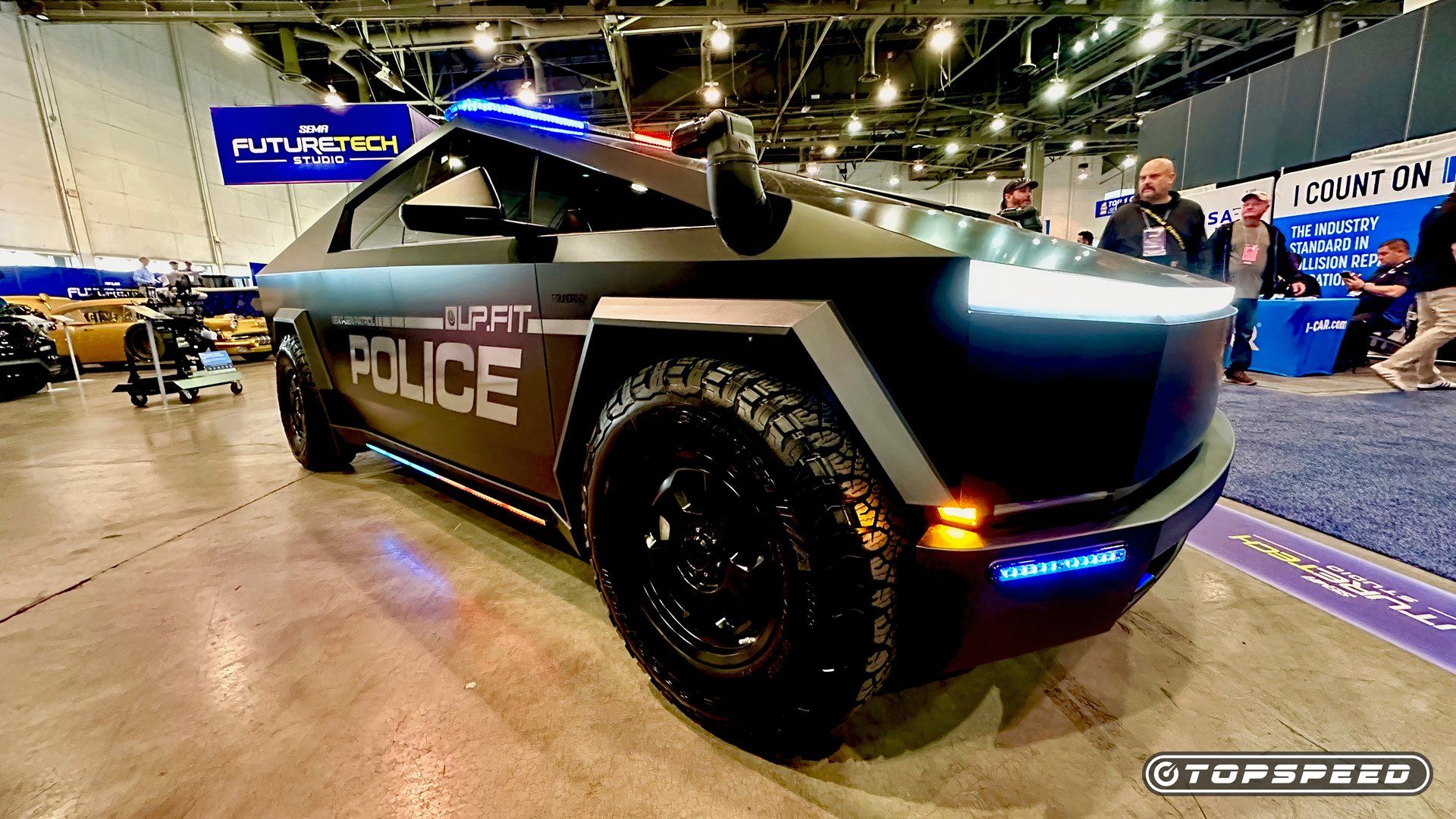Tesla CyberBeast Cybertruck Police Vehicle Shown At SEMA