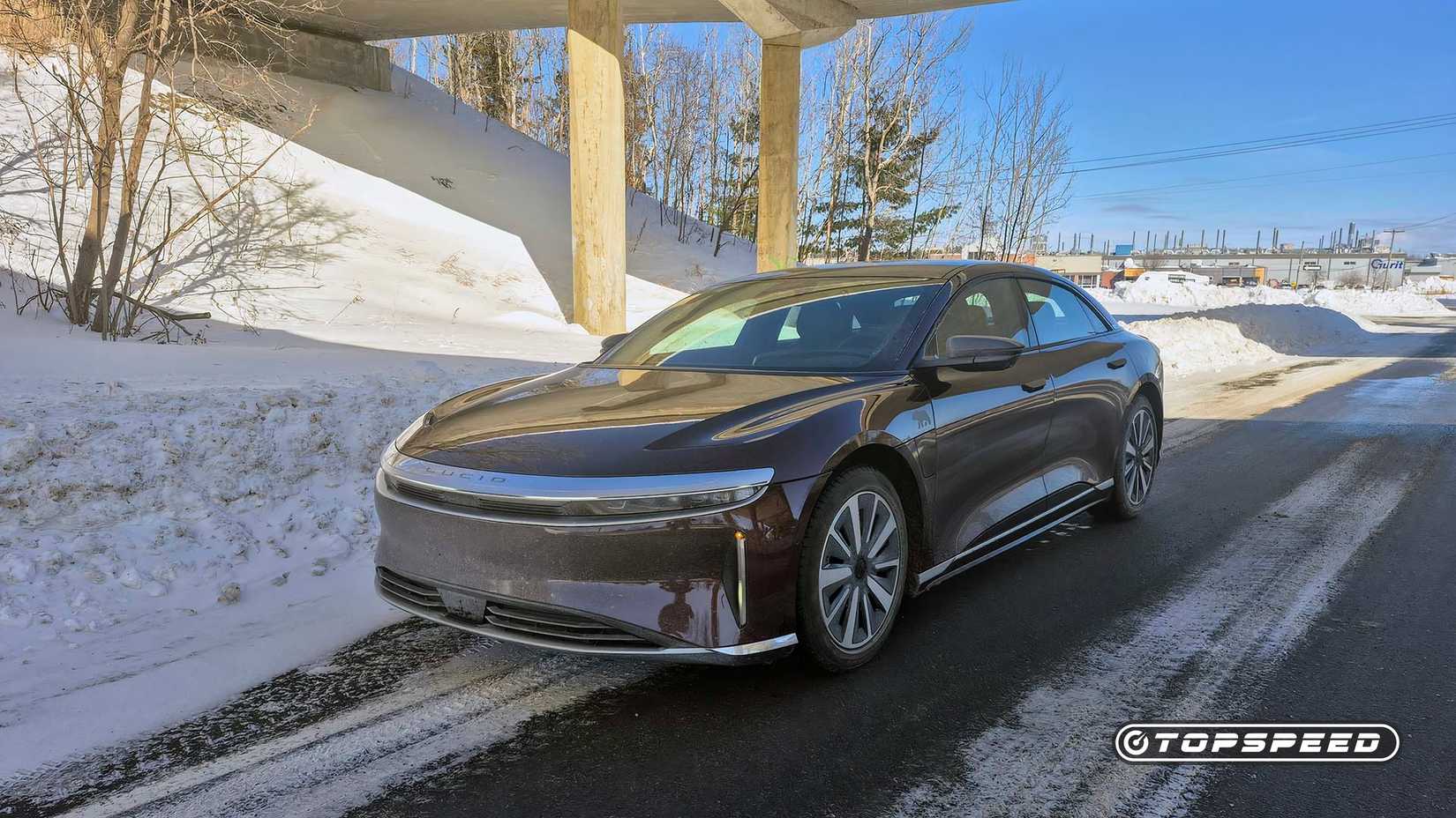 2025 Lucid Air Touring front shot parked on the road