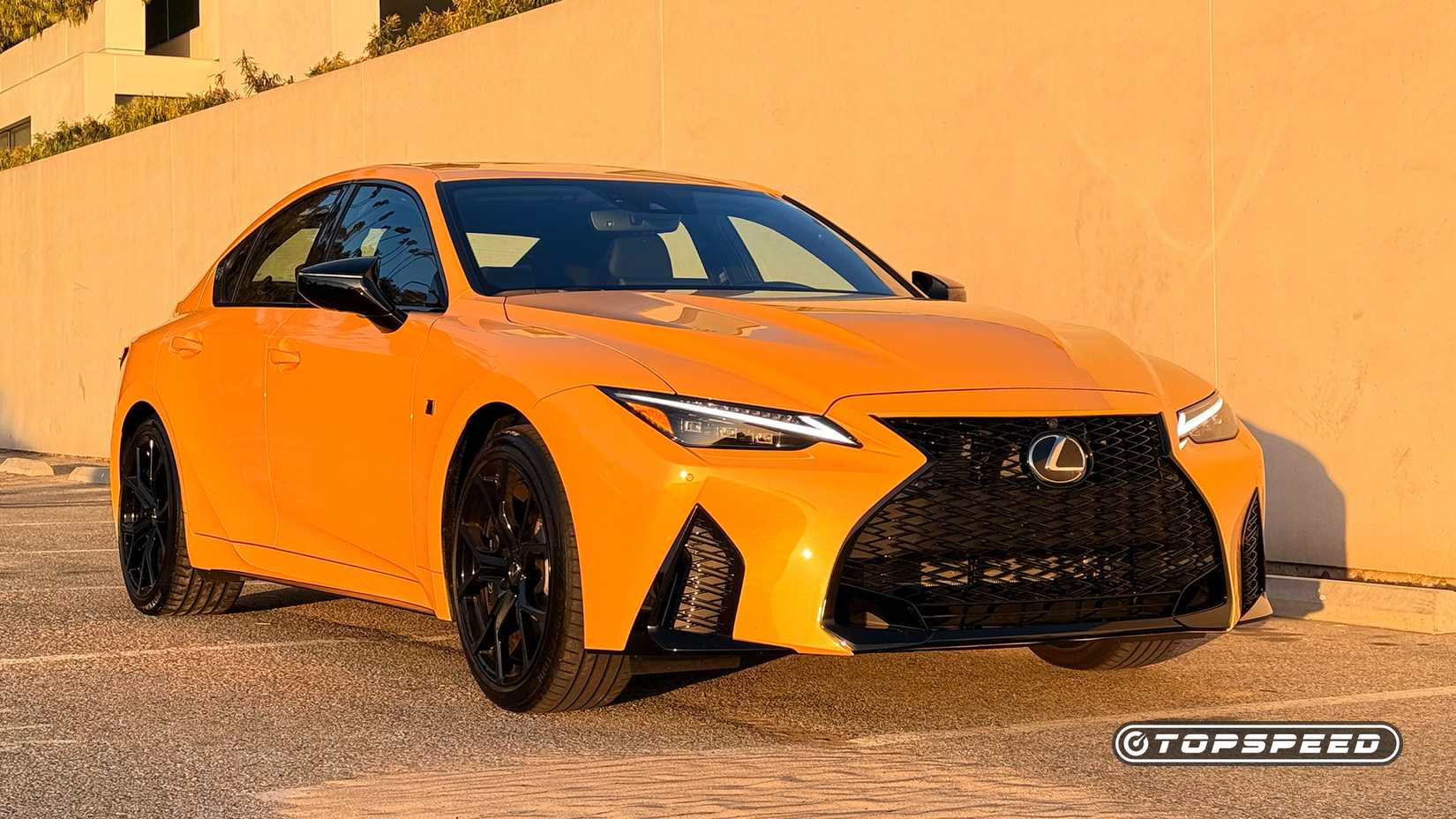 2025 Lexus IS500 front 3/4 shot parked in a lot