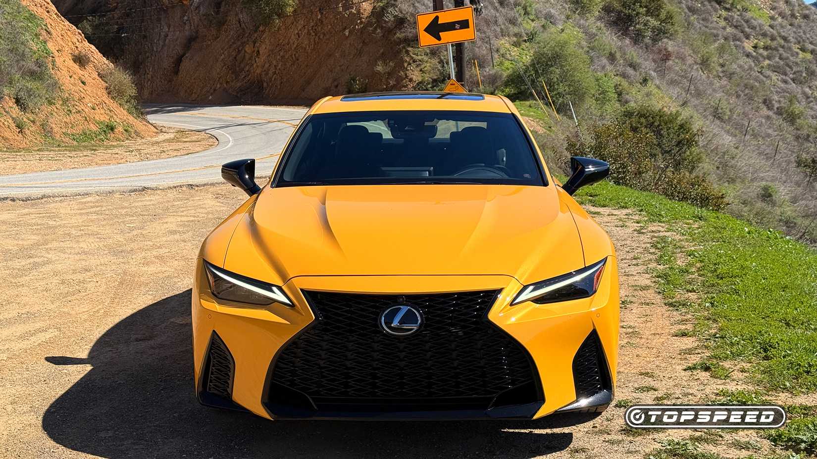 2025 Lexus IS 500 in yellow parked