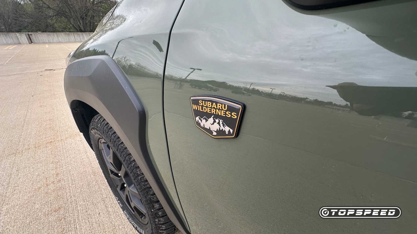 Close-up shot of a 2025 Subaru Crosstrek Wilderness badge