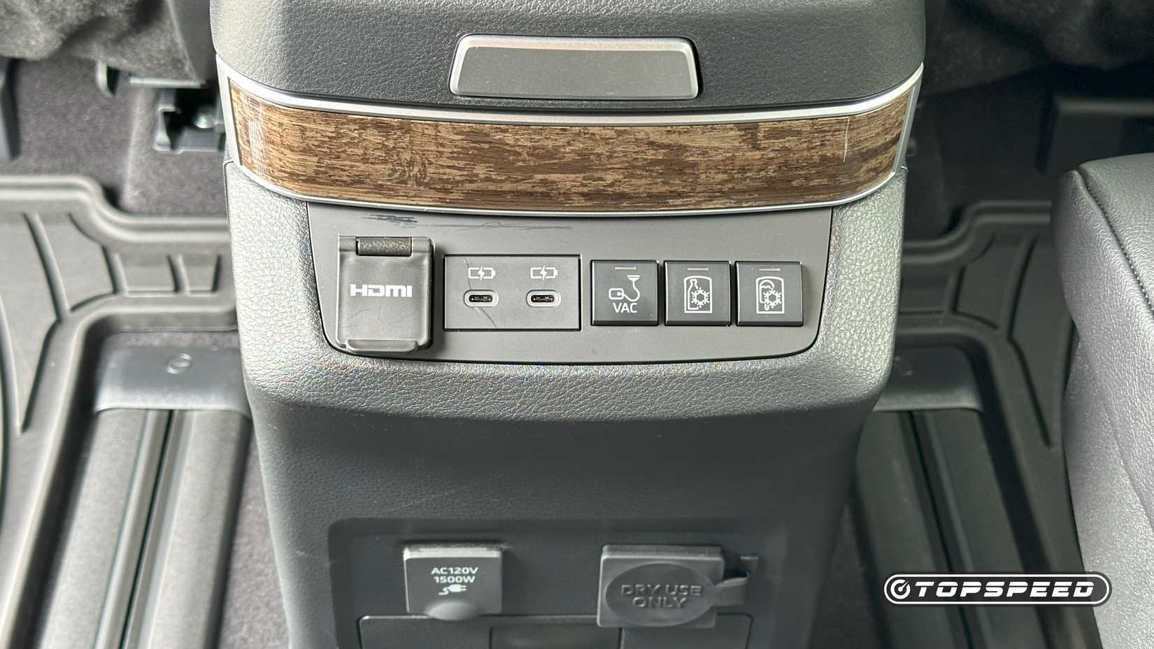 Controles do banco traseiro com tração nas quatro rodas 2025 Toyota Sienna Platinum