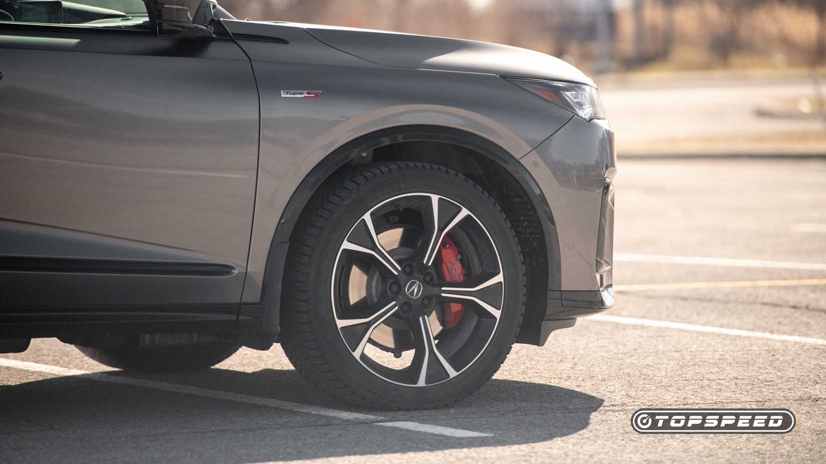 Close-up frontal do volante do Acura MDX Type S 2025
