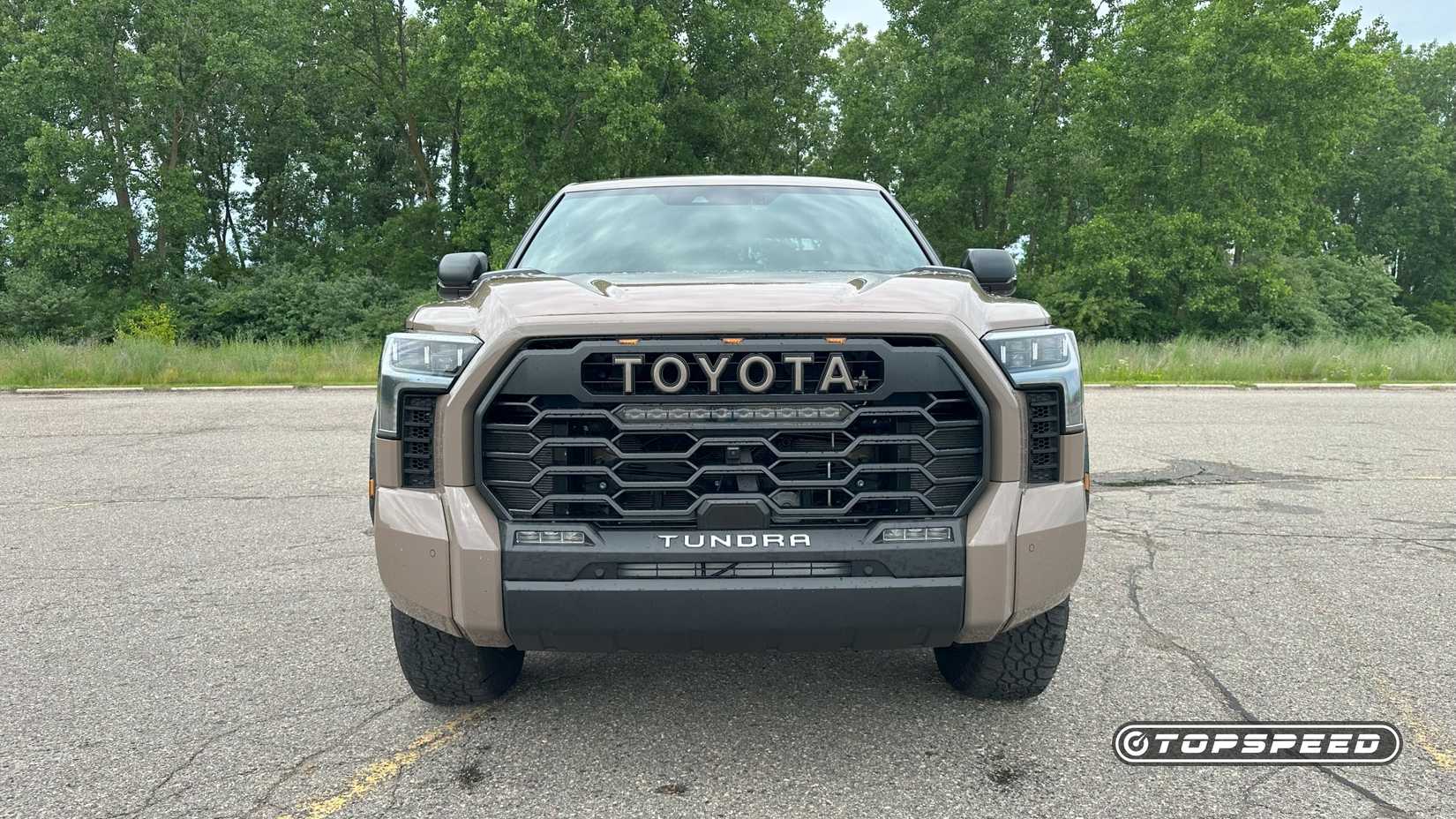 2025 Toyota Tundra TRD Pro i-Force Max Front shot parked in empty lot